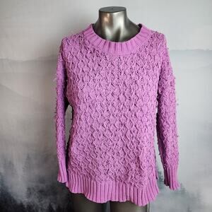 Seven7 Chenille Textured Loose Knit "Wild Orchid" Sweater | Women's S